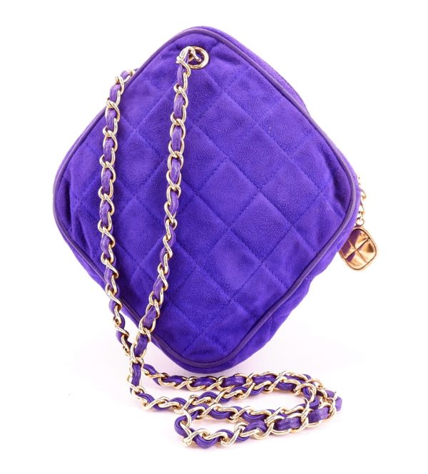 imgrc0119223481 Chanel Suede Chain Shoulder Bag Diamond Purple