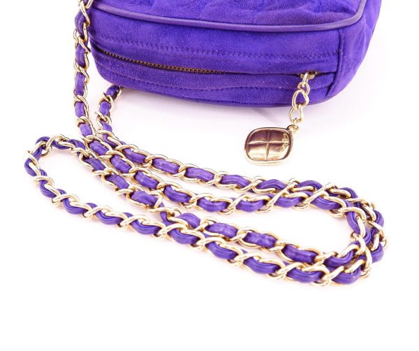 imgrc0119223485 Chanel Suede Chain Shoulder Bag Diamond Purple