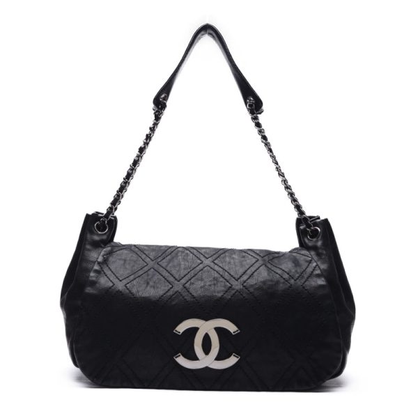 imgrc0120964742 Chanel Wild Stitch Chain Shoulder Bag Black