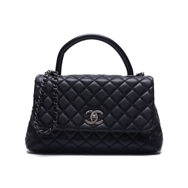 imgrc0124792200 Chanel Matelasse Coco Handle 2Way Caviar Skin Black Silver