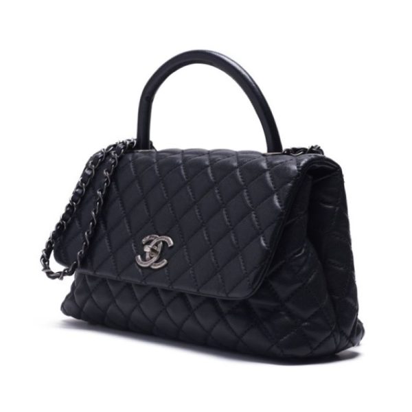 imgrc0124792201 Chanel Matelasse Coco Handle 2Way Caviar Skin Black Silver