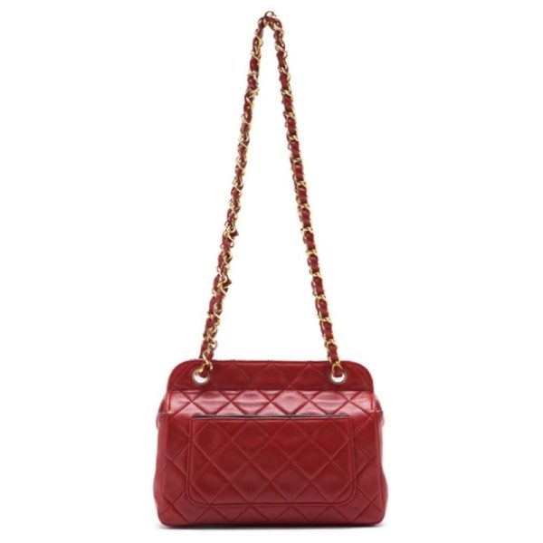 imgrc0125033423 Chanel Mini Matelasse Round Flap Chain Lambskin Red Gold