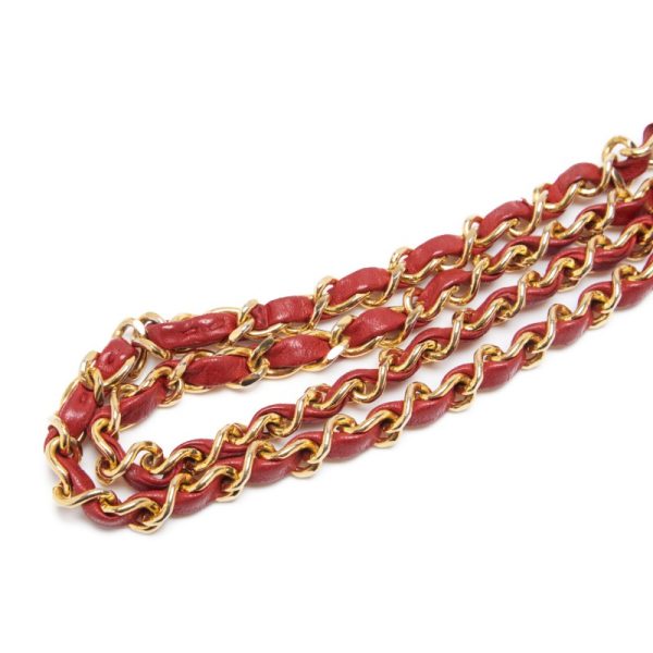 imgrc0125033425 Chanel Mini Matelasse Round Flap Chain Lambskin Red Gold