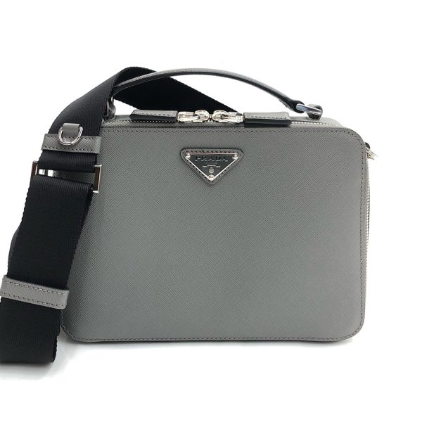 imgrc0136510987 Prada Shoulder Bag Saffiano Leather Gray