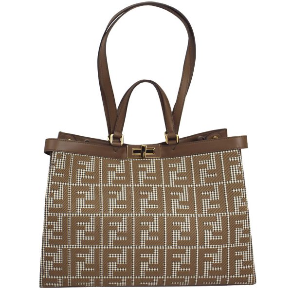 imgrc0145485981 Fendi 2way Tote Bag Houndstooth Brown Multicolored