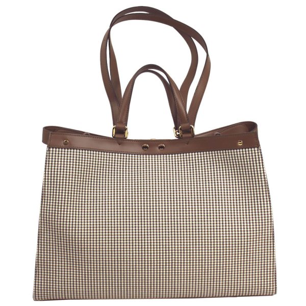 imgrc0145485983 Fendi 2way Tote Bag Houndstooth Brown Multicolored