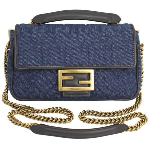 imgrc0145486004 Fendi Chain Shoulder Bag Baguette Dark Blue