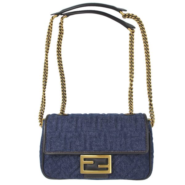 imgrc0145486005 Fendi Chain Shoulder Bag Baguette Dark Blue