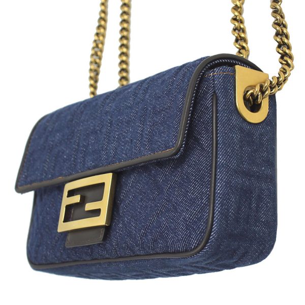 imgrc0145486006 Fendi Chain Shoulder Bag Baguette Dark Blue