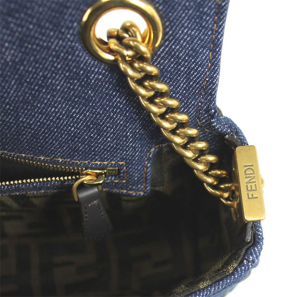 imgrc0145486009 Fendi Chain Shoulder Bag Baguette Dark Blue