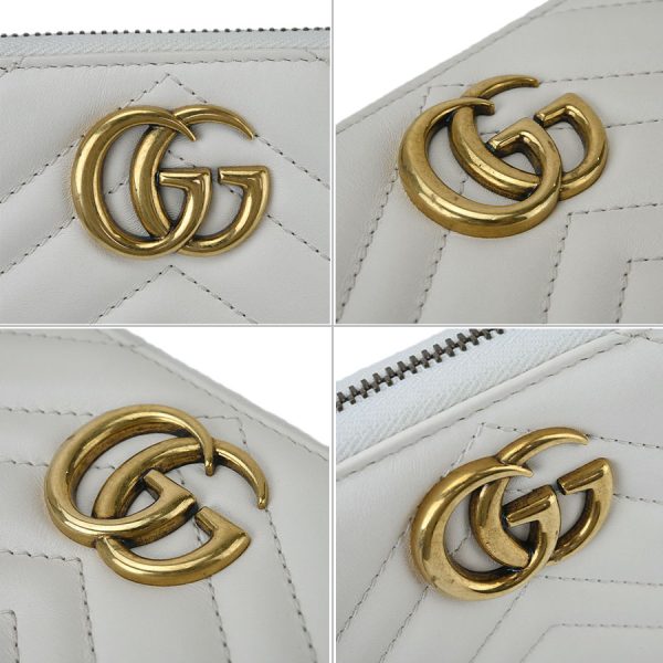 imgrc0165283343 Gucci GG Marmont Zip Around Wallet White Ivory