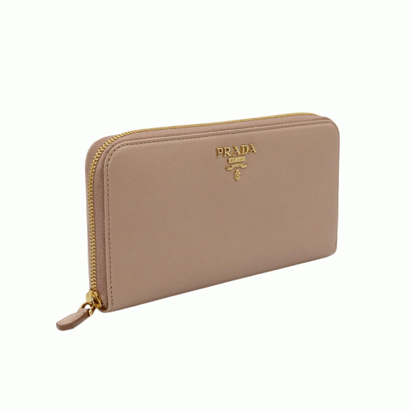 imgrc0167148333 Prada Saffiano Zip Around Wallet Cypria Pink Beige