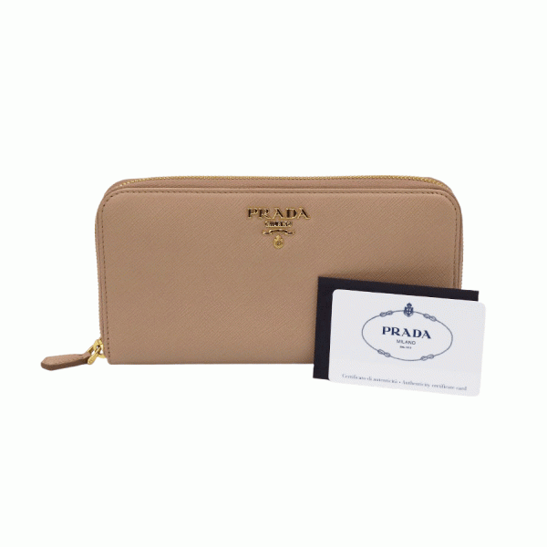 imgrc0167148342 Prada Saffiano Zip Around Wallet Cypria Pink Beige