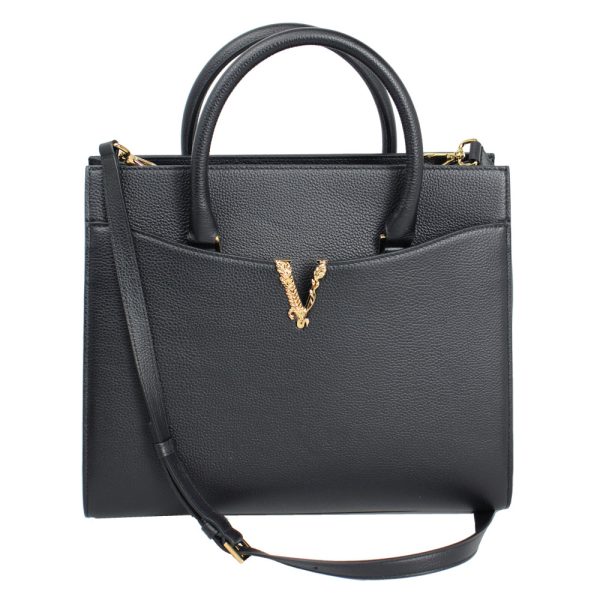 imgrc0168778927 Versace Hand Shoulder Bag 2way Leather Black