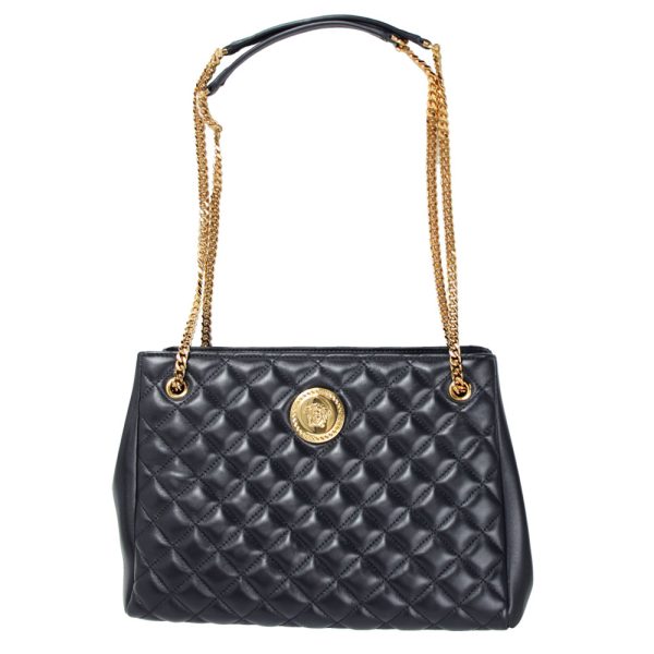 imgrc0168778937 Versace Chain Shoulder Bag Leather Black