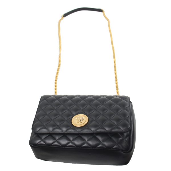 imgrc0168779205 Versace Chain Shoulder Bag Medusa Quilted Leather Black