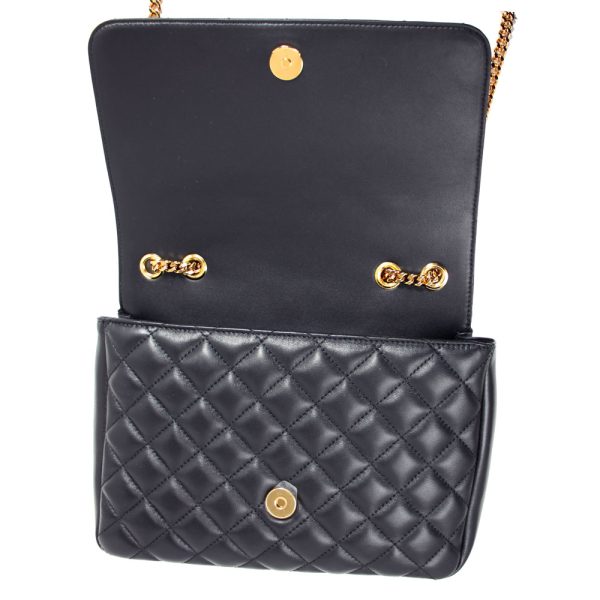 imgrc0168779207 Versace Chain Shoulder Bag Medusa Quilted Leather Black