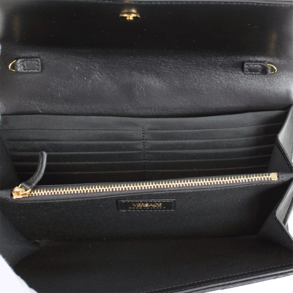 imgrc0168780240 Versace Medusa Chain Wallet Black