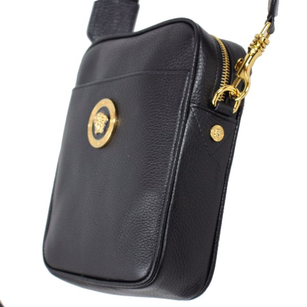 imgrc0168780625 Versace Crossbody Shoulder Bag Medusa Leather Black