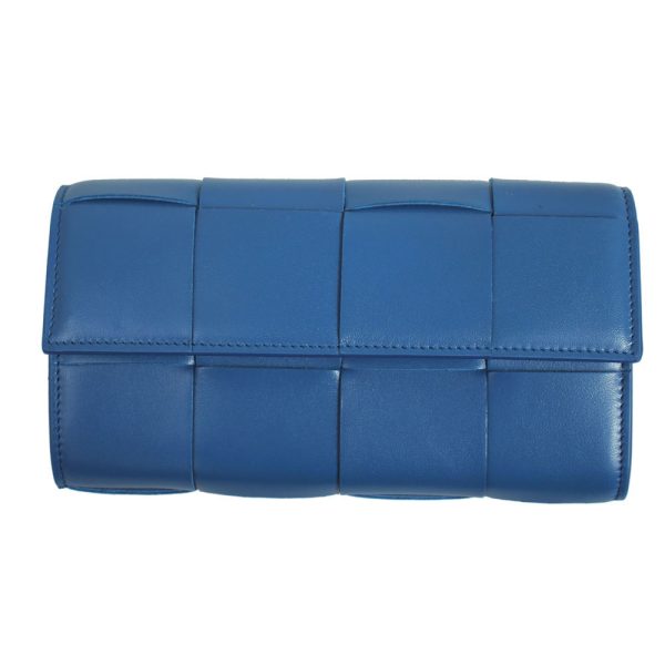 imgrc0169330232 Bottega Veneta Cassette Intrecciato Wallet Blue