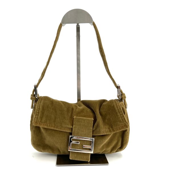 imgrc0170441720 Fendi Mamma Campus Corduroy Canvas Shoulder Bag Brown