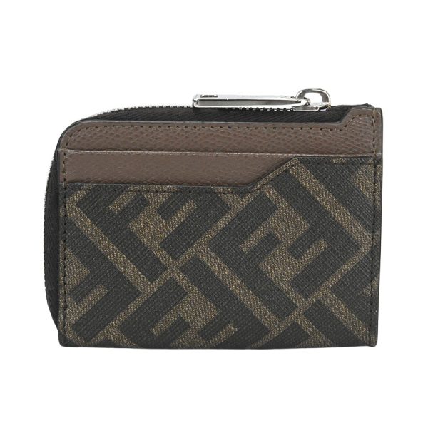 imgrc0180003247 Fendi FF Fabric Card Case Zucca Pattern Brown