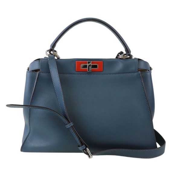 imgrc0182332491 Fendi Peekaboo Medium Handbag Shoulder Blue Orange