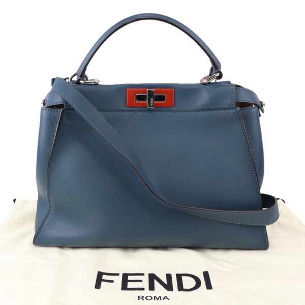 imgrc0182332575 Fendi Peekaboo Medium Handbag Shoulder Blue Orange