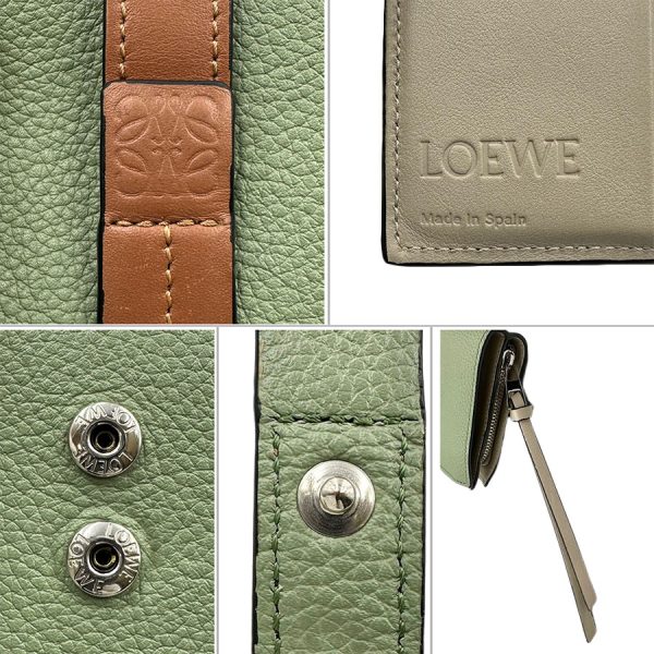 imgrc0183167032 Loewe Compact Zip Bifold Wallet Rosemary Tan