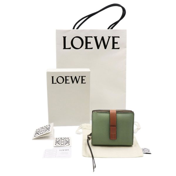 imgrc0183167036 Loewe Compact Zip Bifold Wallet Rosemary Tan