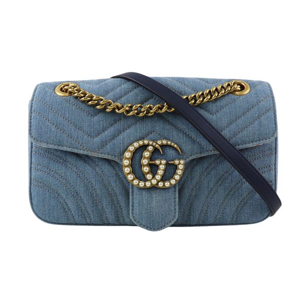 imgrc0184378674 Gucci Quilted GG Marmont Small Shoulder Bag Blue