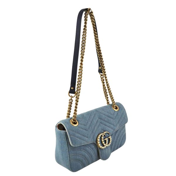 imgrc0184378676 Gucci Quilted GG Marmont Small Shoulder Bag Blue