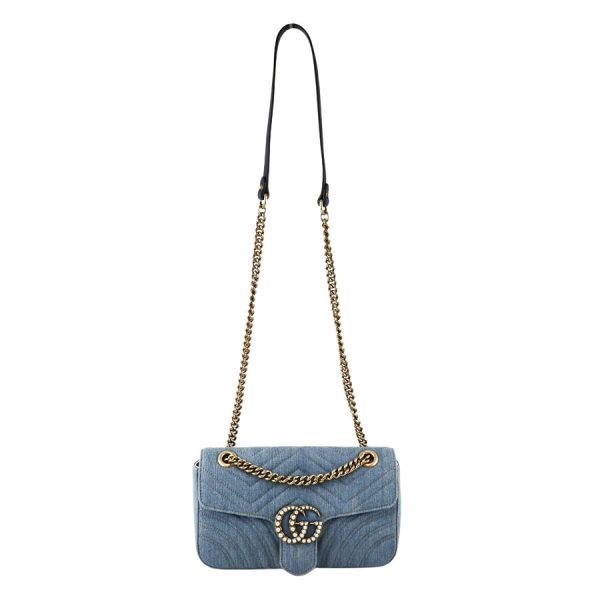 imgrc0184378680 Gucci Quilted GG Marmont Small Shoulder Bag Blue