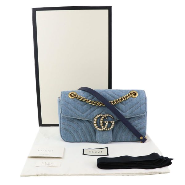 imgrc0184378728 Gucci Quilted GG Marmont Small Shoulder Bag Blue