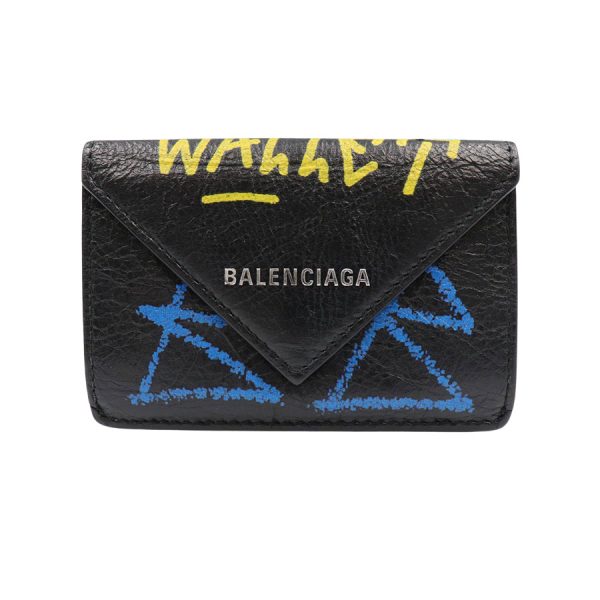 imgrc0184702667 Balenciaga Graffiti Paper Mini Wallet Black