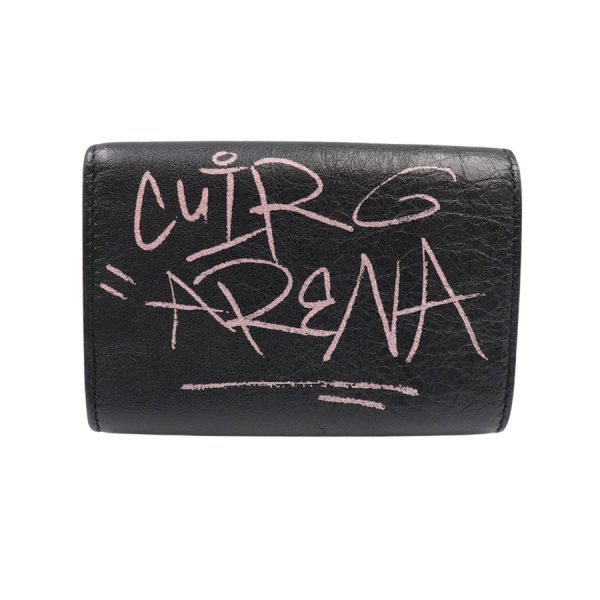 imgrc0184702668 Balenciaga Graffiti Paper Mini Wallet Black