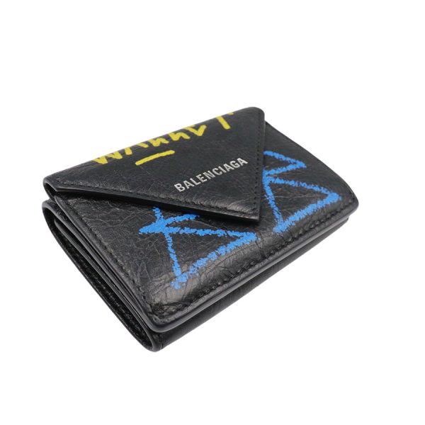 imgrc0184702669 Balenciaga Graffiti Paper Mini Wallet Black