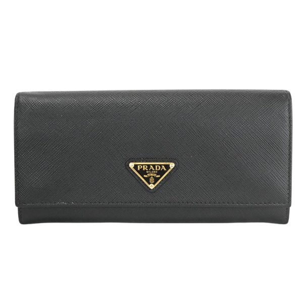 imgrc0185012556 Prada Saffiano Triangle Long Wallet Case Black