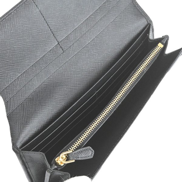 imgrc0185012559 Prada Saffiano Triangle Long Wallet Case Black