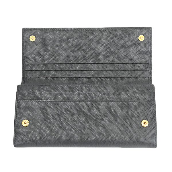 imgrc0185012560 Prada Saffiano Triangle Long Wallet Case Black