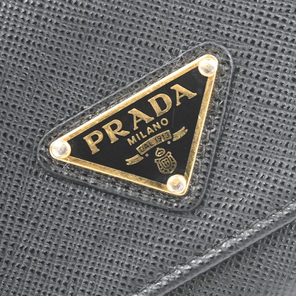 imgrc0185012565 Prada Saffiano Triangle Long Wallet Case Black