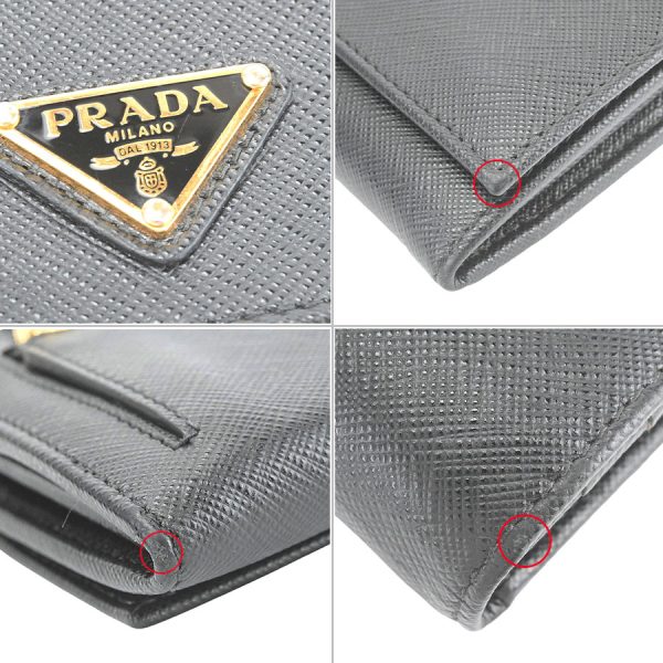 imgrc0185012566 Prada Saffiano Triangle Long Wallet Case Black