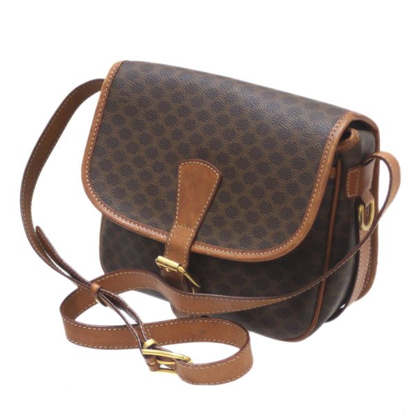 is231120vc01 Celine Shoulder Bag Macadam Brown PVC Leather