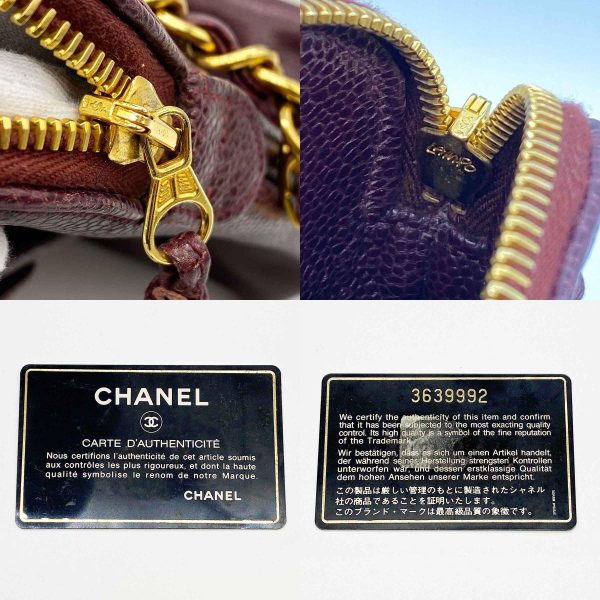 it0s573usio0 19 c Chanel Chain Bag Shoulder Hardware Caviar Skin Coco Mark Purple Red Gold