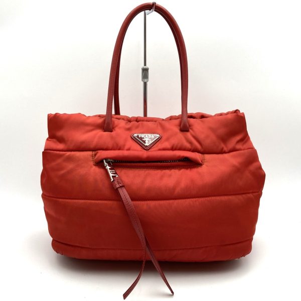 itcs1rpgwdsn 1 Prada Tessuto Bomber Tote Nylon Bag Red