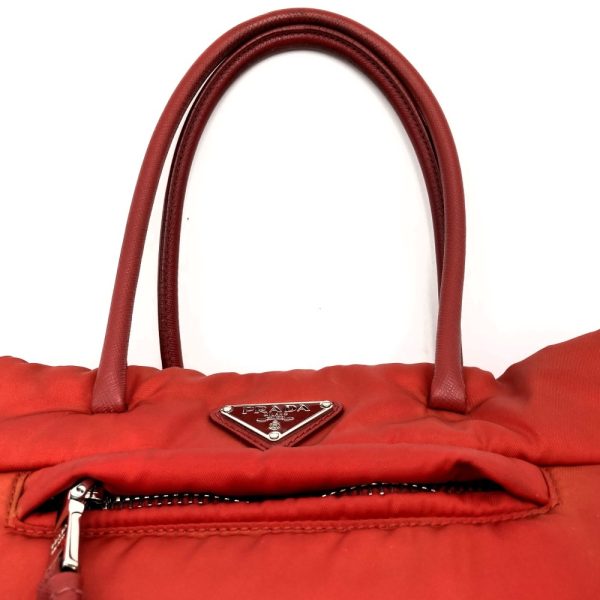 itcs1rpgwdsn 5 Prada Tessuto Bomber Tote Nylon Bag Red