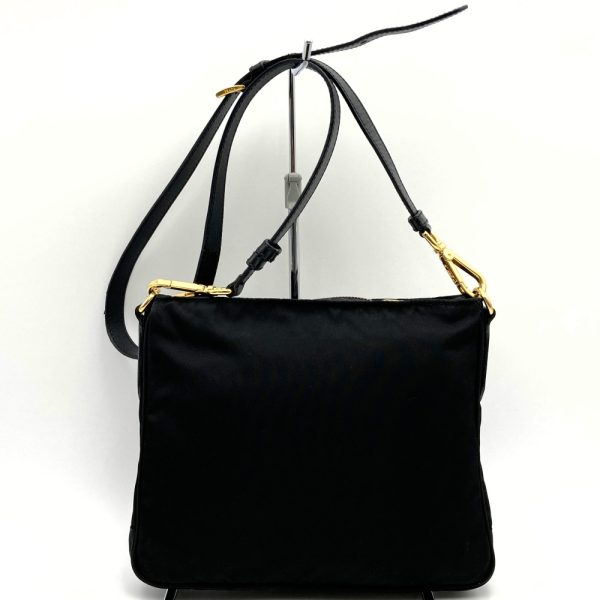 itq5hliz1axs 2 Prada Shoulder Bag Hardware Nylon Leather Black Gold