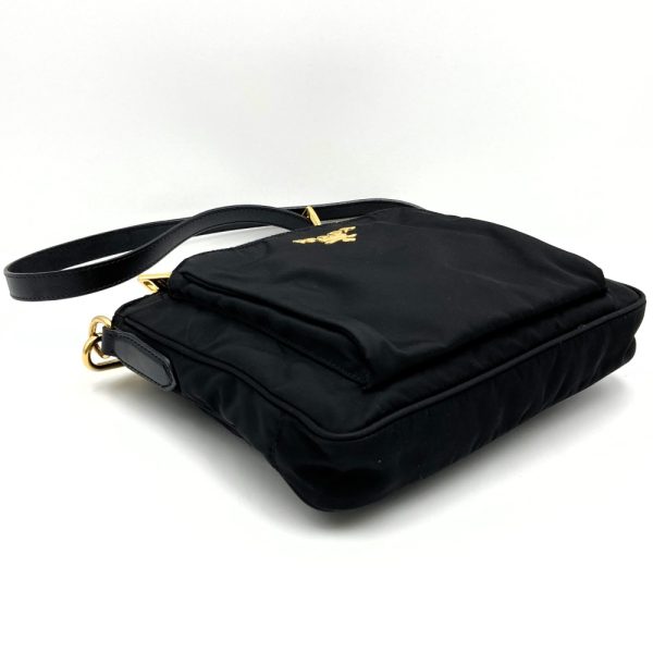 itq5hliz1axs 5 Prada Shoulder Bag Hardware Nylon Leather Black Gold