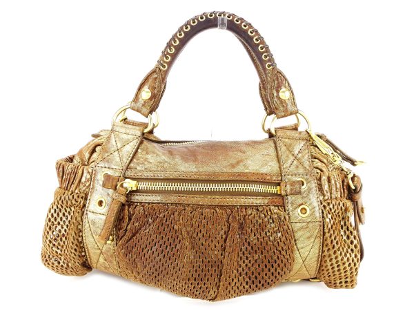 j21597 1 Miu Miu Boston Bag Mesh Gold