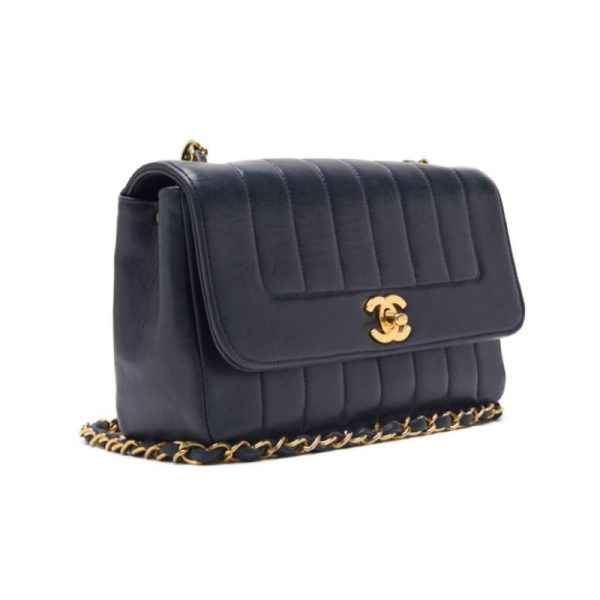 jp9q94d5pwep7 3 Chanel Mademoiselle Turnlock Single Flap Chain Shoulder Bag Navy